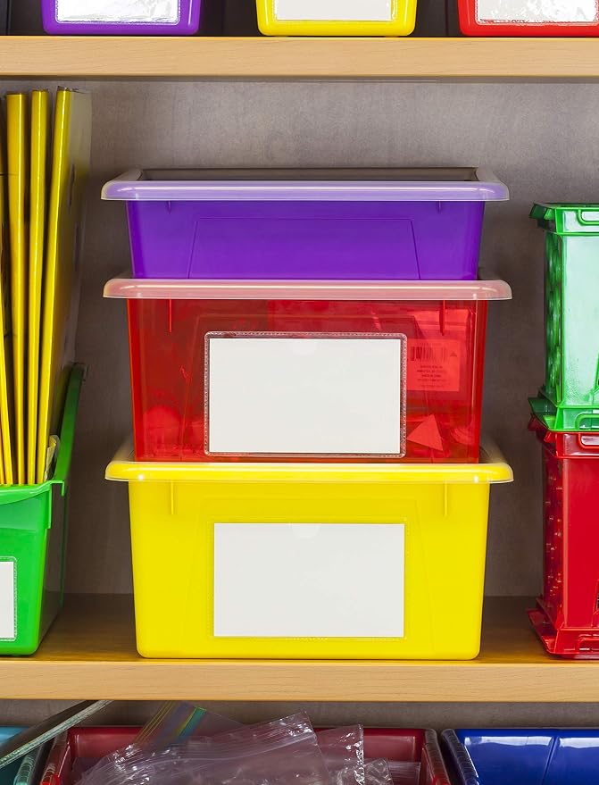 Storex Letter Size Deep Storage Tray – Organizer Bin for Classroom, Office and Home, Red, 5-Pack (62525U05C)