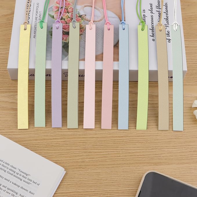 20PCS Leather Bookmark for Reading Women Men Kids Book Lovers Gifts,Cute Page Markers Book Marks (No Text)