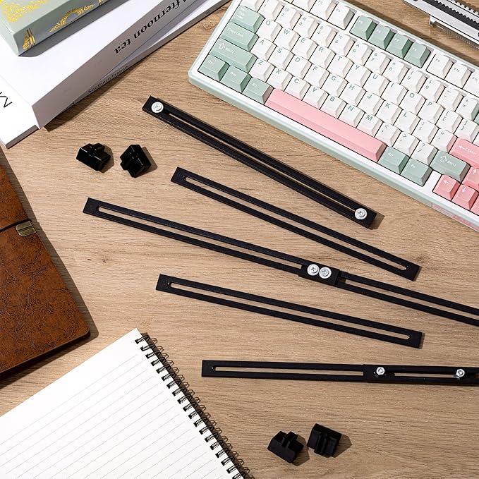 24 Pcs Metal Adjustable File Cabinet Rails Set Include 16 Hanging File Rail Clips 8 Cabinet Dividers Bars Suitable for Cabinets with Drawer Thickness Less Than 1/8 Inch(Black,10-18.5 Inch)