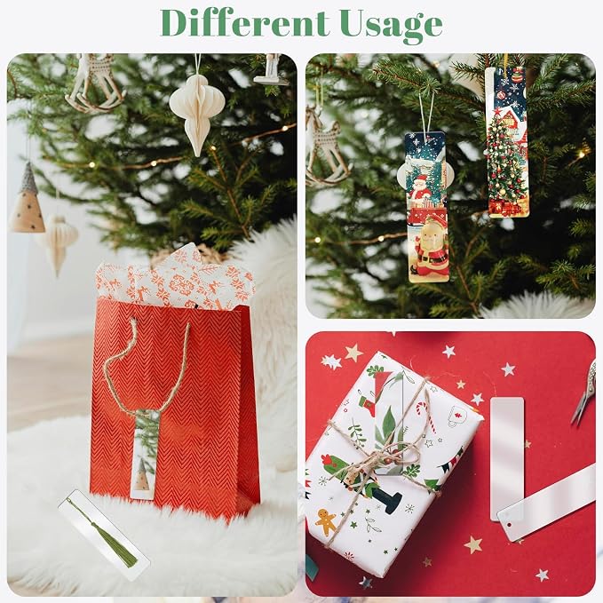 60 PCS Acrylic Bookmark Blanks, Clear Acrylic DIY Blank Bookmarks with 60 Multi-Color Bookmark Tassels for DIY and Graduation Gift Tag Decoration