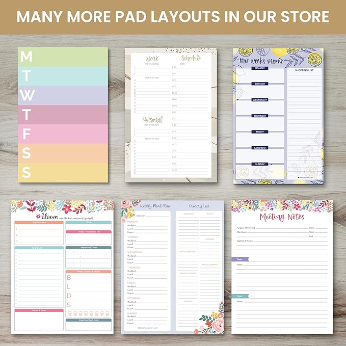 bloom daily planners 6" x 9" Double Sided Meeting Notes Planning Pad for Work Organization - Topics, Takeaways, Action Items & Follow-Ups - Undated Meeting Agenda Notepad