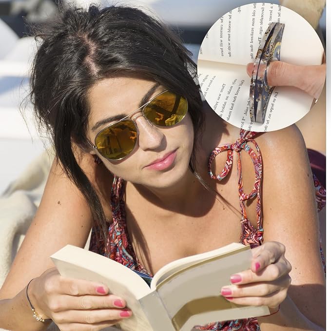 Yuanchu 2 Pcs Book Page Holder for Reading, Handmade Resin Thumb Ring Page Holder Glittering Thumb Bookmark Book Opener Personalized Reading Accessory Book Opener for Teachers Book Lovers Bookworm(A)