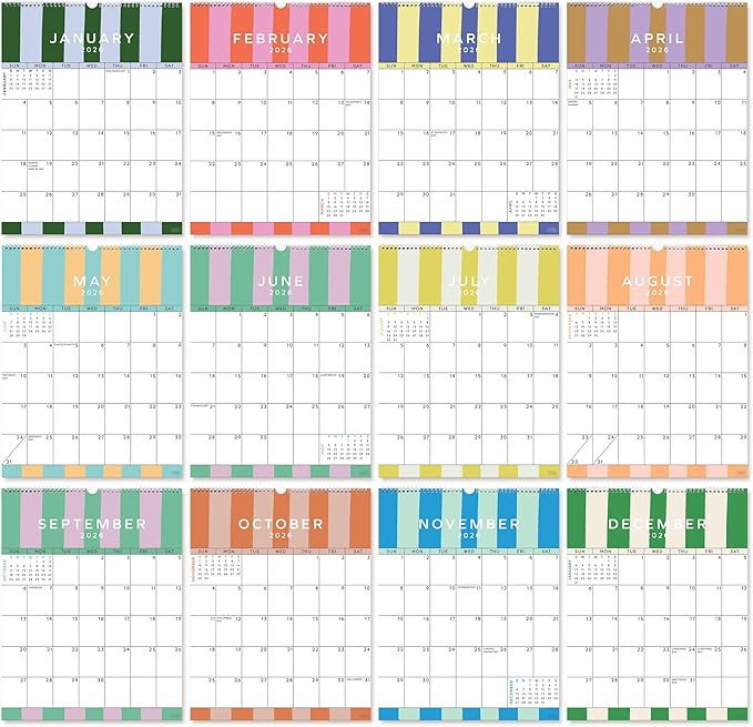 S&O Palm Beach Wall Calendar from January 2026-June 2027 - Tear-Off Monthly Calendar - 18 Month Academic Wall Planner - Hanging Organizer to Track Anniversaries & Appointments - 13.5"x10.5”in