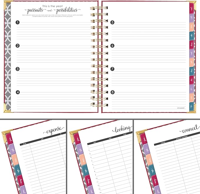 AT-A-GLANCE 2027 Planner, Daily & Monthly, 7" x 8.75", Hardcover, Harmony, Berry (6099-806-59-27)