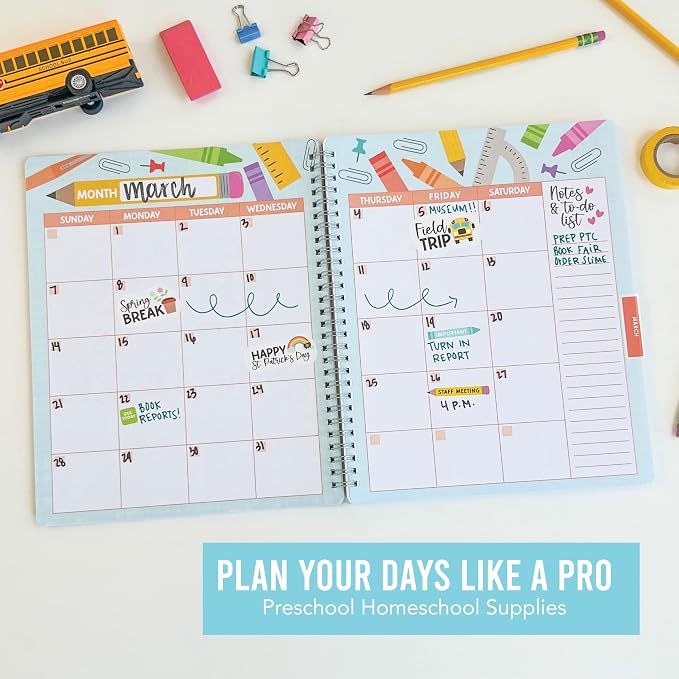 Hadley Designs Teacher Planner 2026-2027 Academic Year - Undated Teacher Lesson Planner Book for Teachers, Homeschool Planners 2026-2027, First Year Teachers Must Haves, Back to School Teaching Gifts