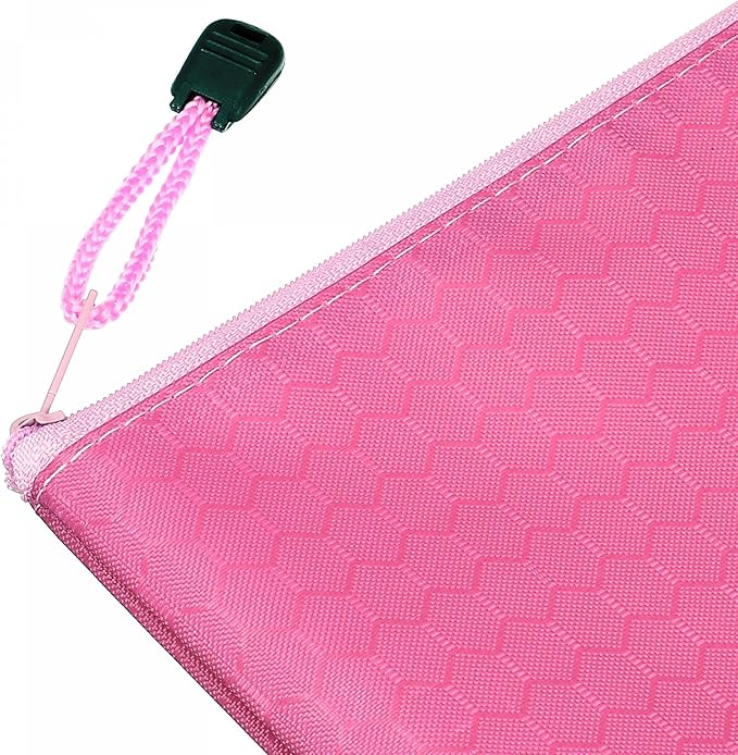 PATIKIL Waterproof Zipper File Bags, 10 Pack A4 Size Document Pocket Storage Organizer Pouch for Travel Office Supply, Pink