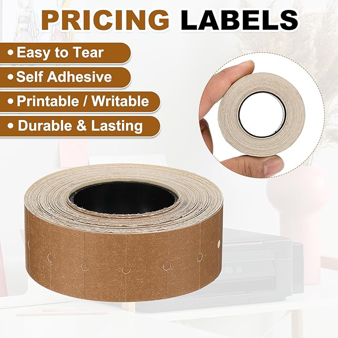 PATIKIL Pricing Labels, 10 Rolls 8000 Price Price Gun Labels Self-Adhesive Rectangular Puzzle Shape Marker Tag Stickers for Date Gun, Coffee