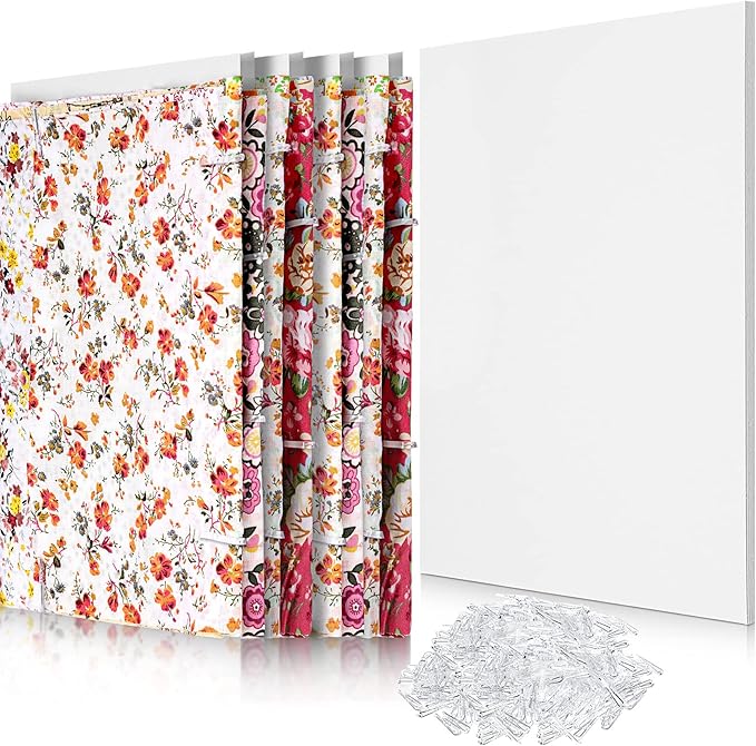 Teling 7.5 x 10.5 Inch Comic Book Boards Fabric Backing Board and U Shape Plastic Alligator Clips Poster Board for Folding Cloth and Storing Fabric Storage(15 Set)