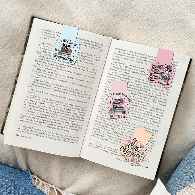 Dark Romance Magnetic Bookmarks - 8 PCs Funny Page Makers Fantasy Gifts for Women Men Book Lovers Cool Unique Dragon Skull Bulk Merch for Reading Bookish Students Teachers School Supplies