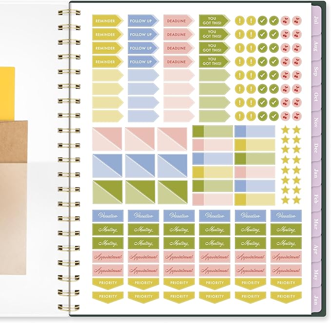 Cambridge Planner 2026-2027 Weekly & Monthly Academic 12-Month July-June, 8-1/2" x 11", Cherrywood Lane, Piper Stripe (CL19-905A)