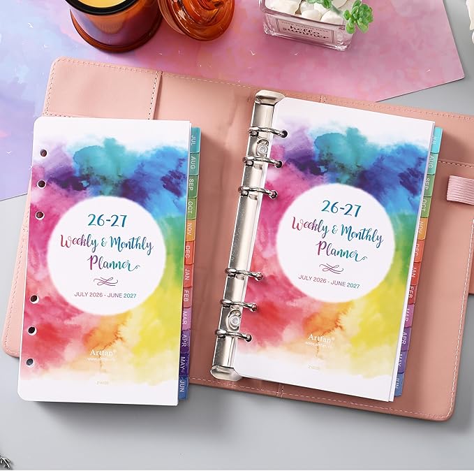 Planner Refills 2026-2027 - Planner Inserts, 2026-2027 Weekly and Monthly Calendar from Jul. 2026 - Jun. 2027, 3.75 x 6.75 inch, 6 Holes