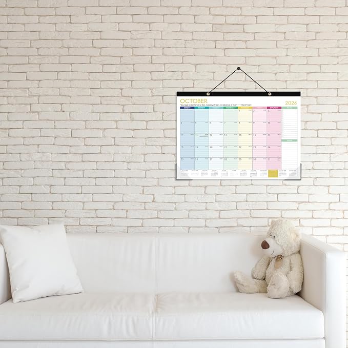 Calendar 2026-2027 - Desk Calendar 2026-2027, 18 Monthly Desk/Wall Calendar,16.8" x 12", July 2026 - December 2027, Thick Paper with Corner Protectors, Large Ruled Blocks - Colorful Lump