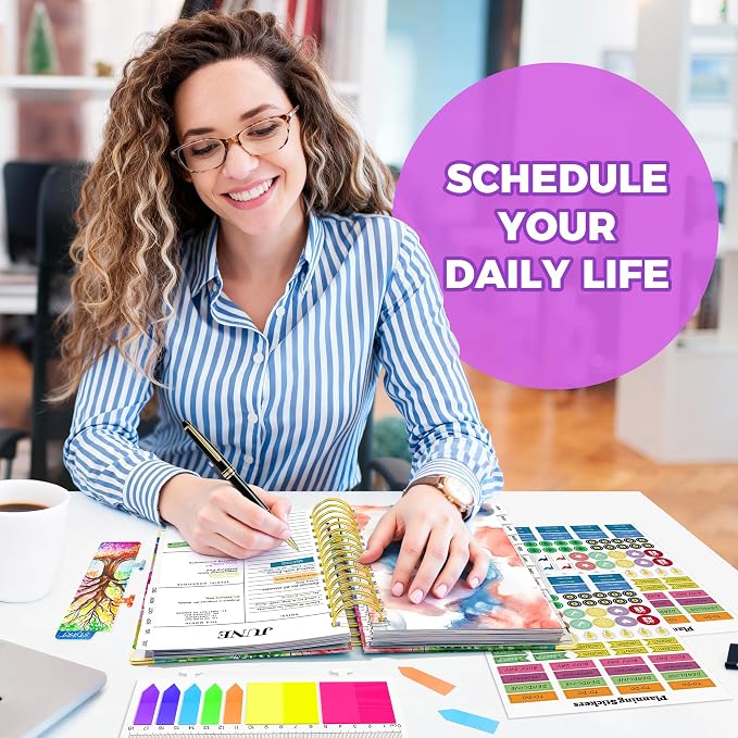 Planner 2026-2027, 18 Month Weekly and Monthly Academic Planner, July. 2026 - Dec. 2027, 6.6" x 8.3" A5 Hardcover Calendar Planner with Page Tabs, Separator Page, Inner Pocket, Bookmark, Stickers, Sticky Note Set