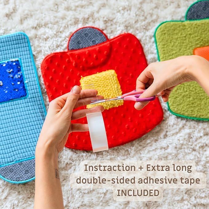 Sensory Wall Panel for Kids Ages 3+ - Train Tactile Texture Board for Fine Motor Skills & Calm Down Corners - Screen-Free Sensory Wall Toy for Home, Classroom & Autism Support