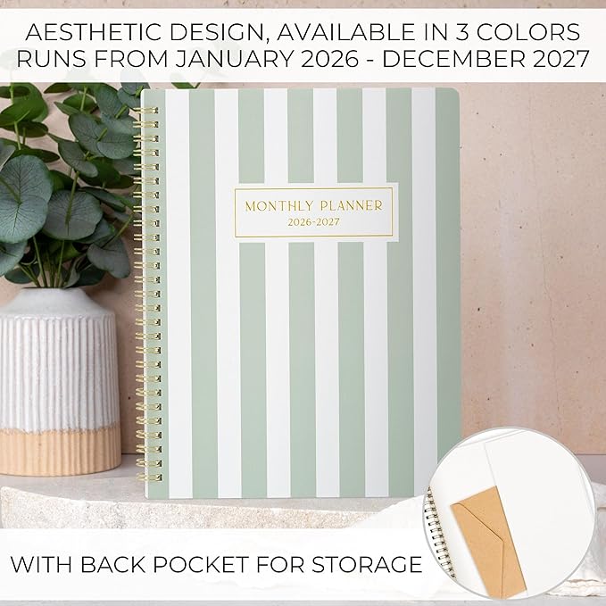 Beautiful 2026-2027 Monthly Planner - To Do List Notebook That Easily Organizes Your Tasks to Boost Productivity - Runs From January 2026 Until December 2027