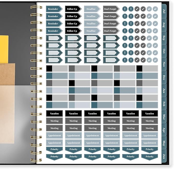 Cambridge Planner 2026-2027 Weekly & Monthly Academic 12-Month July-June, 8-1/2" x 11", Tundra (1798-905A)