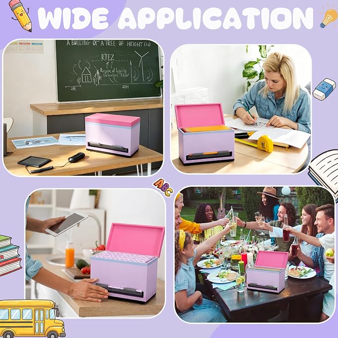Yalikop 1 Pc Wooden Pencil Dispenser for Classroom Pastel Wood Pencils Holder for up to 200 Pencils Reusable Straw Dispenser for Home Office Teachers Supplies Storage (Pencil,Light Purple)