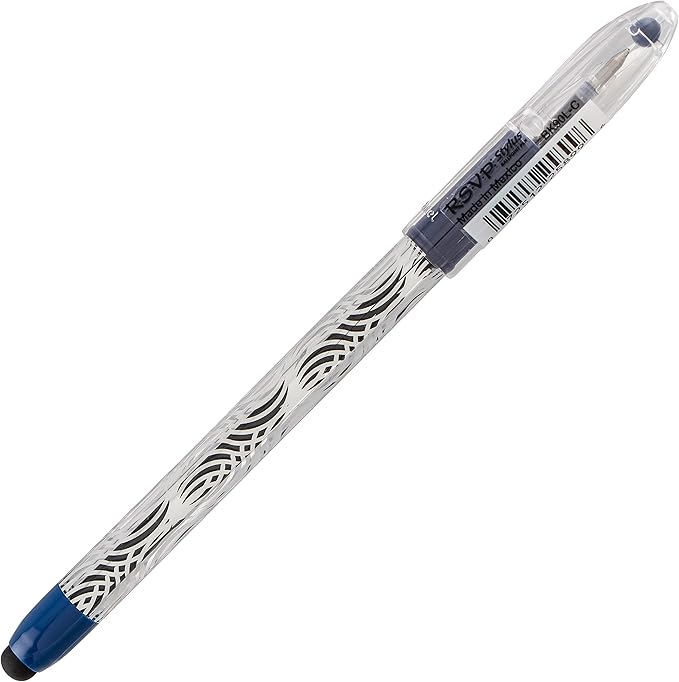 Pentel RSVP STYLUS Ballpoint Pen, Fine Line, Blue Ink (BK90L-C)