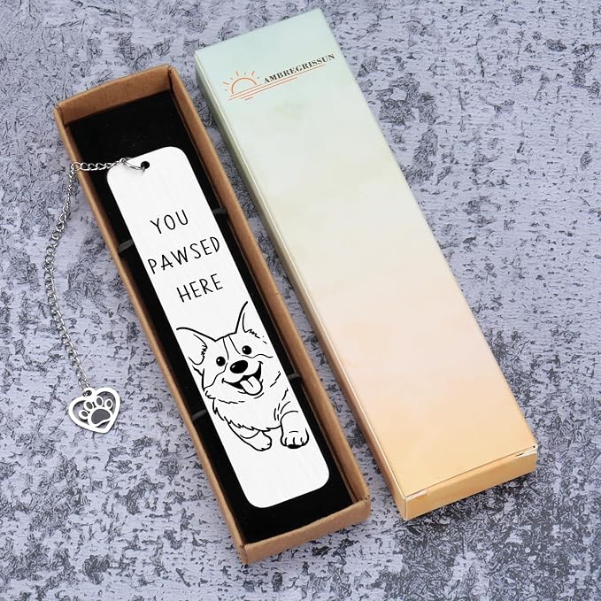 Corgi Dog Bookmark for Dog Lovers Gifts for Women, Corgi Gifts for Corgi Lovers, Book Marks for Reading Women, Dog Mom Dad Birthday Christmas, Pet Owner Page Marker Dog Themed Book Club Gifts