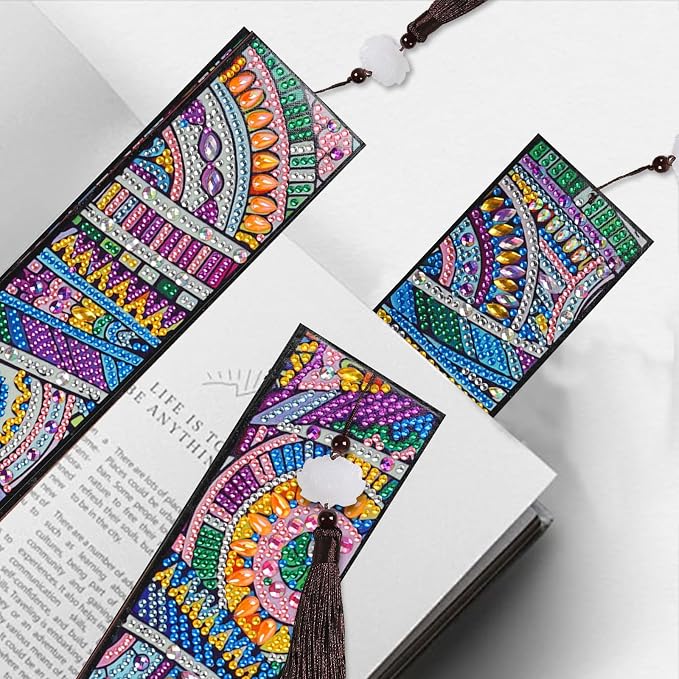 Tontut 3pcs Diamond Art Painting Kit Bookmarks, Star River Exquisite General DIY Bookmarks, Lightweight and Durable for Reading Lovers