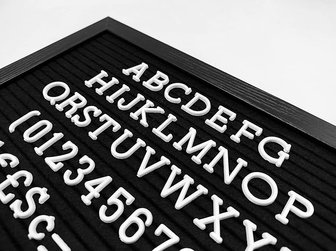 Felt Letter Board Letters Set - Pre-cut 0.75inch White Typewriter Letters 386pcs with Canvas Bag (No Board Included)