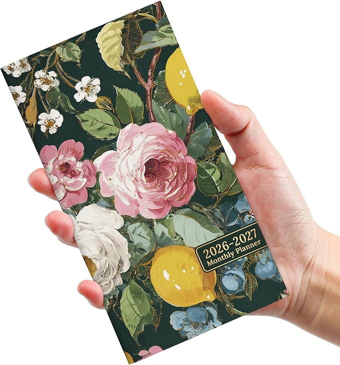 Pocket Calendar 2026-2027 for Purse, Two Year Monthly Planner Pocket Size 6.5" x 3.5", Jan 2026 - Dec 2027 Monthly Planner Small Calendar for School, Work and Home - Colorful Painting