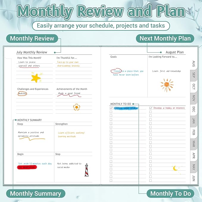 2026-2027 Planner, Weekly and Monthly Calendar Planner from July 2026 - June 2027, 6" x 8.5" Linen Hardcover Agenda Book with Tabs, Pen Holder, Inner Pocket for Office School, Blue
