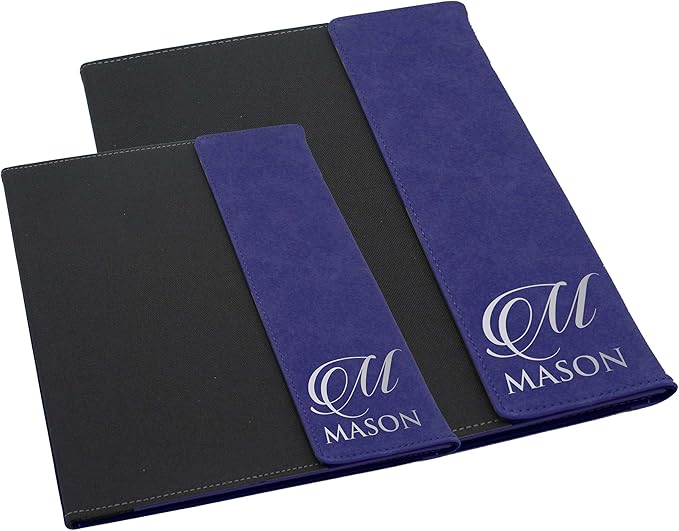 My Personal Memories Personalized Portfolio with Custom Monogrammed Flap - Engraved Teacher, Student, Business, Man, Woman, Gift (Blue Flap)