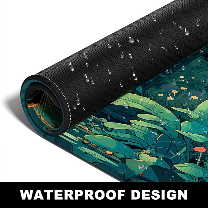 BOSOBO Large Mouse Pad, Desk Pad, XXL XL Extended Gaming Mouse Pad, Desk Mat for Office & Home, Long Keyboard Mat, Huge Mouse Pad, Desktop Full Cover 35.5 x 15.7 Inches, Art Lofi Flower Room