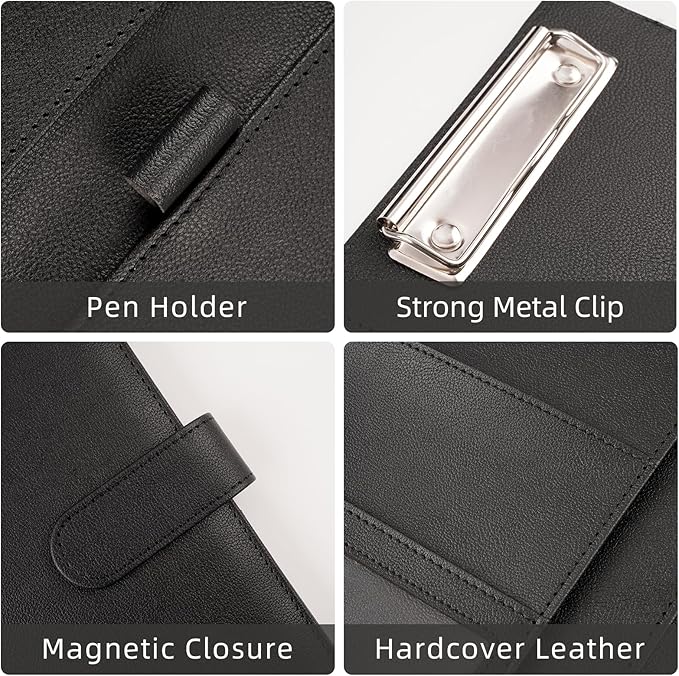 Professional Padfolio Binder with Clipboard Ideal Organizer for Business Perfect Size 9.6 in x 12.8 in Durable Portfolio for Professionals Students Presenters Black