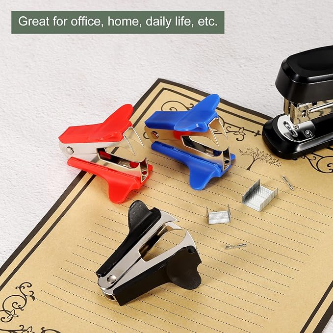 YOKIVE 6 Pcs Staple Remover, Mini Puller Steel Jaw | Staples Removal Great for Office Home Desktop (Blue)
