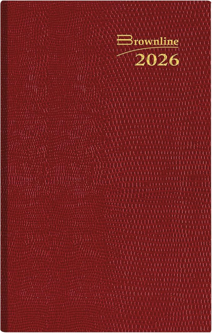 Brownline® 2026 Traditional Daily Pocket Planner, Appointment Book, 12 Months, January to December, Perfect Binding, 4.75" x 3", Assorted Colors (CB301.ASX-26)