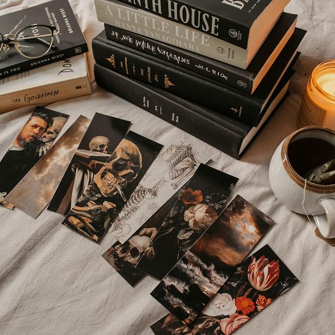 14Pcs Dark Academia Bookmarks, Gothic Fine Art Bookmark, Aesthetic Bookmarks Bulk, Cool Double Sided Book Marker Gifts for Women Men Students Teachers Book Lovers Reading