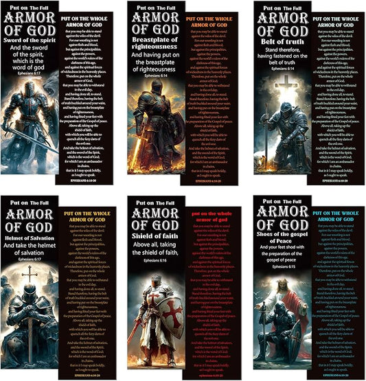 Full Armor of God Bookmarks Gifts - Cosmisun 120Pcs Christian Bible Verse Bookmark Paper Religious Knight Scripture Catholic Book Mark Page Markers Clip for Book Lover Bible Study Sunday School Church