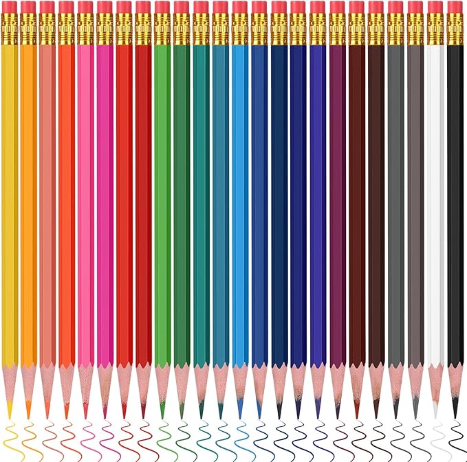 TecUnite 120 Pcs #2 HB Pencils with Eraser No 2 Unsharpened Wooden Hexagonal Pencils for Adults Gifts for School Exam art Learning Office Sketching (Mixed Colors)