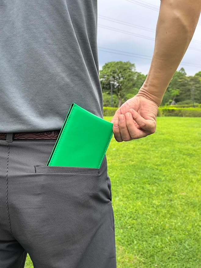Leather Golf Scorecard Holder & Yardage Book Cover – Slim Microfiber Leather Case for Walking Players | Fits 4.5"x7" Scorecards & Yardage Books | Bonus Pencil & Scorecards