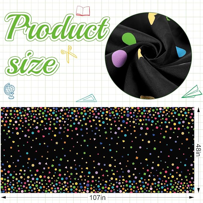 Mindsoft Bulletin Board Paper 48'' x 107'' Class Boards for Classroom Bulletin Boards Everyone is Welcome Classroom Board Decor Pillows Curtains Crafts(Confetti,1 Pc)