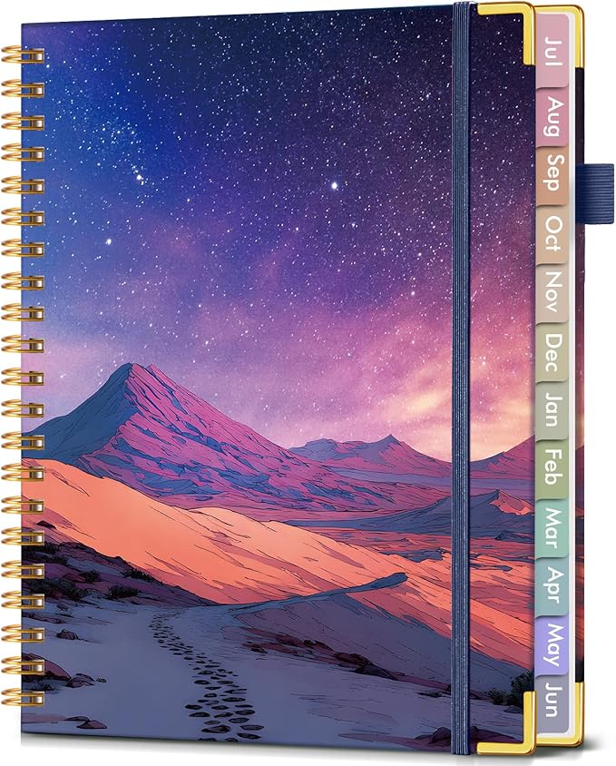 Academic Planner 2026-2027, Hardcover Weekly and Monthly Calendar Planner from July 2026 - June 2027, Daily Agenda Planners with Tabs, College School Organizer for Student Teacher, A4 (8.5" x 11"), Starfall Range