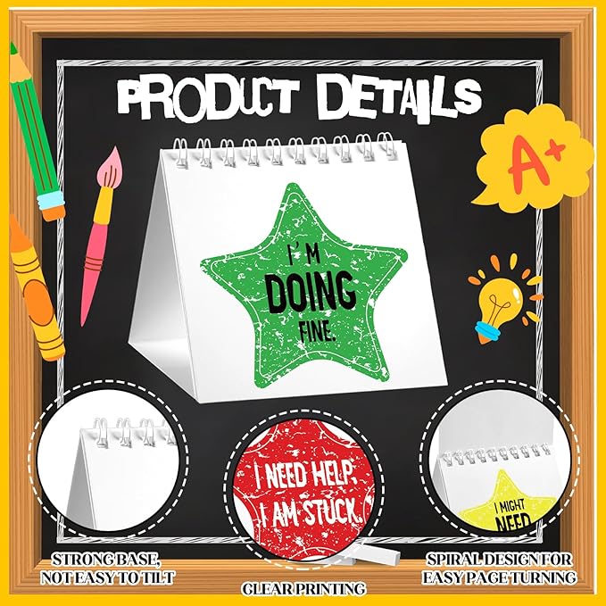 36 Pcs I Need Help Mini Flip Charts Star Classroom Management Need Tools Behavior Self Assessment Cards for Teachers School Educational and Learning Activities Supplies(Classic Style)