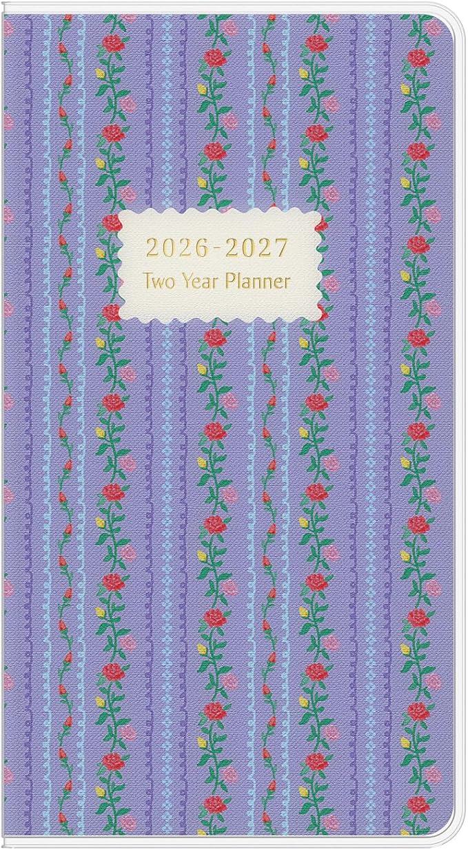 Pocket Calendar 2026-2027, Jotsome 2 Year Monthly Planner from Now to December 2027, 3.5"x6.4", Small Pocket Planner with PVC Cover for Purse, Spring