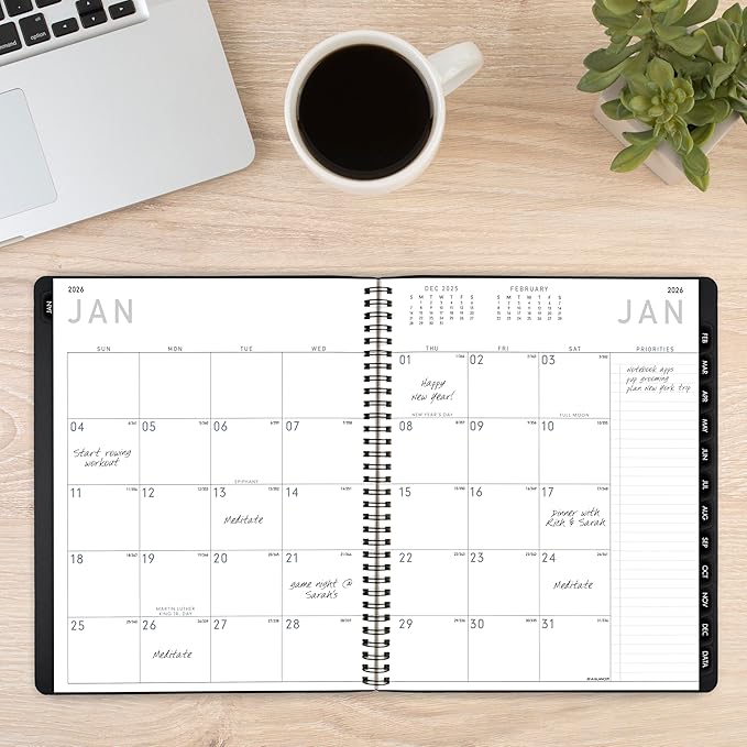 AT-A-GLANCE 2026 Planner, Monthly, 9” x 11”, Large, Contemporary, Black (70260X0526)