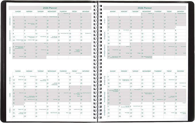 Brownline® 2026 EcoLogix® Monthly Planner, 14 Months, December 2025 to January 2027, Recycled, Twin-Wire Binding, 11" x 8.5", Black (CB435W.BLK-26)