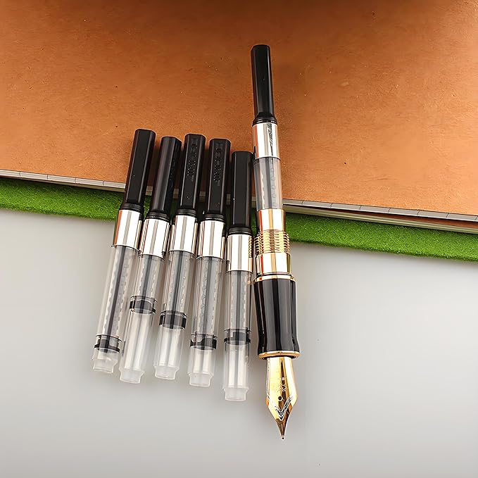 Universal Fountain Pen Converter Kit,Leakproof Refill System,Standard Push Piston Fill InkAbsorber and Deft Writing and Correction Supplies Pens and Refills，Calligraphy and Office Writing Essentials