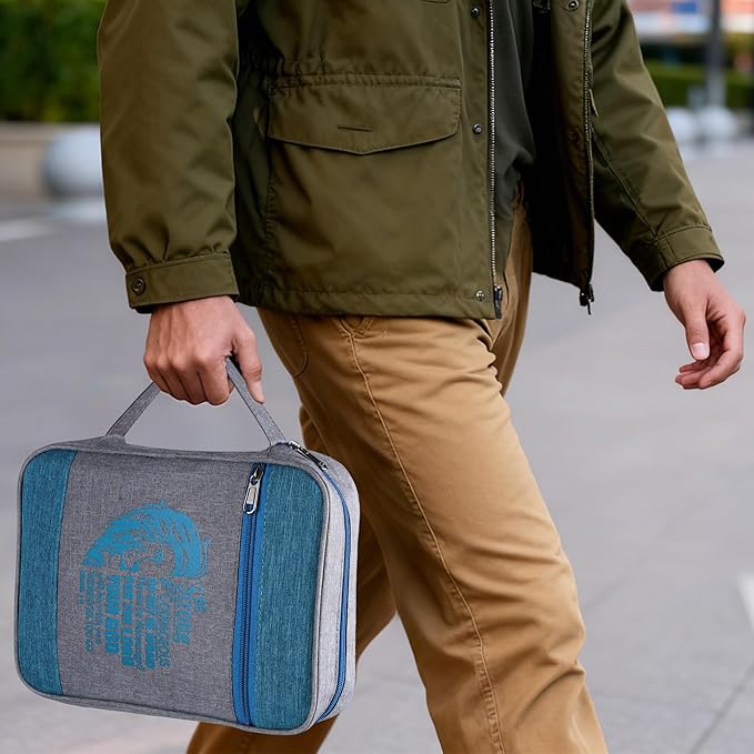 Faithful Hers Bible Cover for Mens Bible Case with 6 highlighters Lightweight Nylon Carrying Bag Multifunction Church Study Book Carrier with Handle Christian Gifts