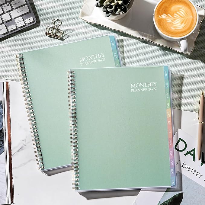 2026-2027 monthly planner - 26-27 Monthly Planner, 18 Months Planner with Colorful Tabs, Jul 2026-DEC 2027, 8'' x 10'', 2026-2027 Monthly Calendar with 2-Sides Pockets