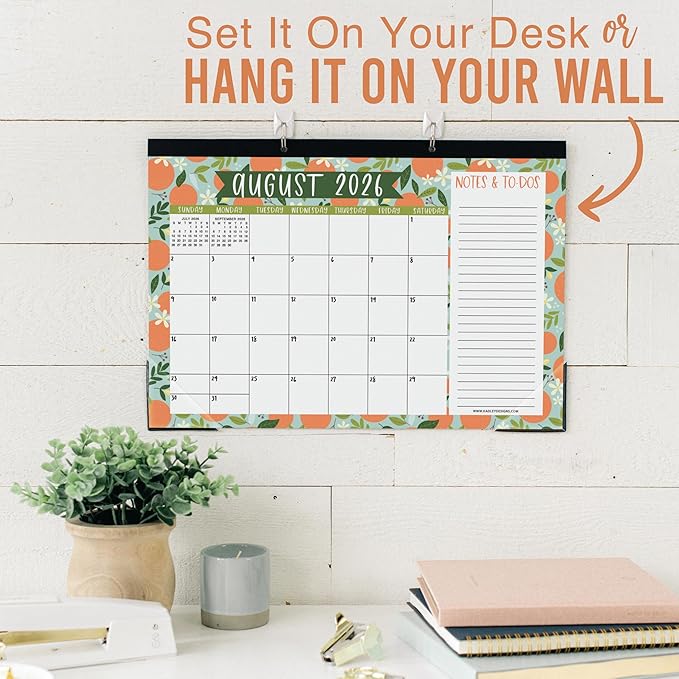 Hadley Designs Large Teacher Desk Calendar 2026-2027 - Desktop Calendar 2026, 18-Month Desk Calendars for Home, Office & Classroom, Cute Classroom Must Haves, Teacher Appreciation Gifts