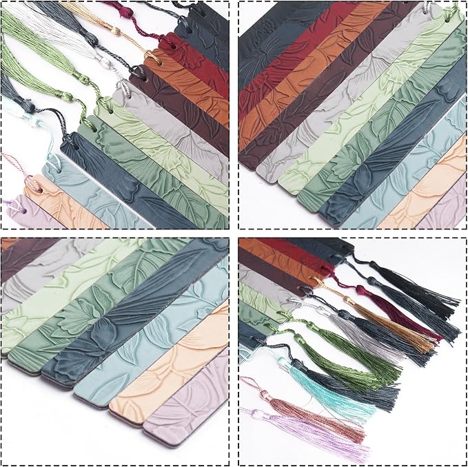 12 Pcs Pastel Leather Bookmarks Colorful for Women Students Teachers Book Lovers Reading Supplies(12colors7)