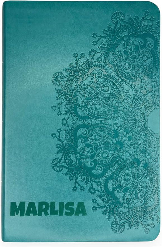Personalized KJV Reference Holy Bible Teal Faux Leather Large Print Size | Custom with 1 Row of Text | Gift for Christian & Religious Celebrations