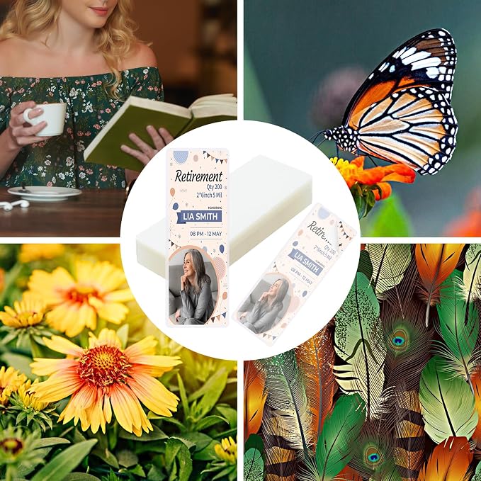 100 Pieces Bookmark Laminating Pouches 2x6 Hot Laminator Sleeves 5 Mil Photo Booth Frames for Book Lovers Nature Lovers (200, 2x6 Inch)
