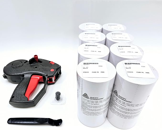 Monarch 1131-01 Price Gun - Includes One Case (8 Sleeves) of Genuine White Labels, Label Scraper & Ink Rollers